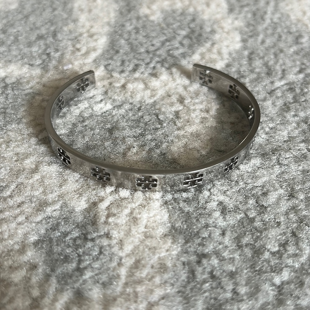 Silver Tory Burch cuff bracelet
